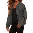 thumbnail image 2 of Chaqueta Vaquera Holgada Estilo Boyfriend para Mujer Gris M, 2 of 9