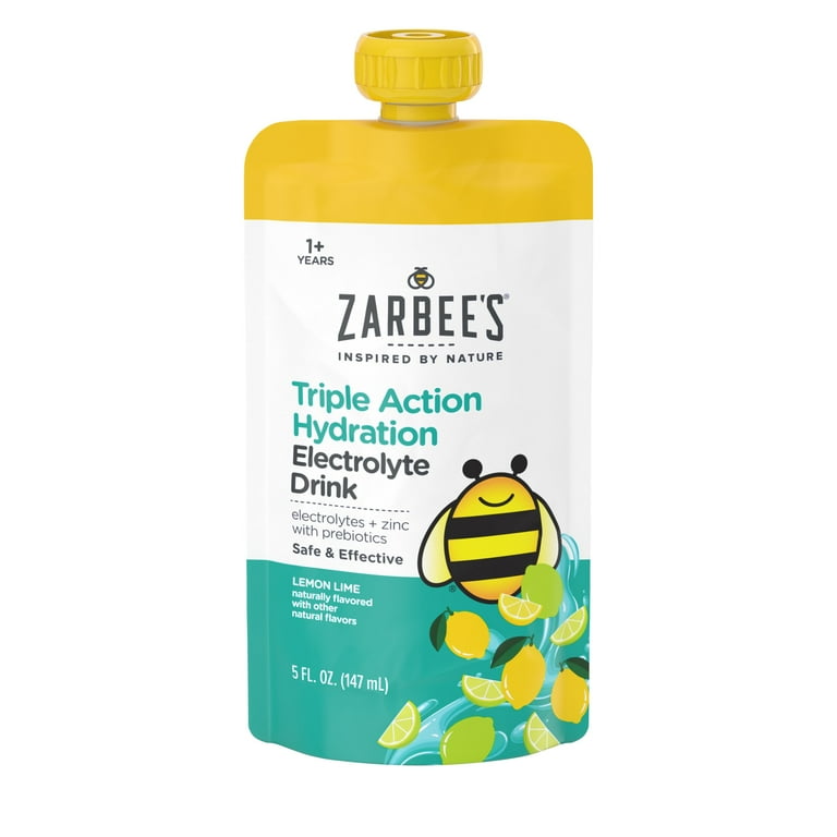 4 pack) Zarbee's Kids Triple Action Hydration Electrolyte Drink, 3