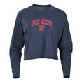 thumbnail image 2 of Women's Navy Ole Miss Rebels Oversized Cropped Retro Long Sleeve T-Shirt, 2 of 3