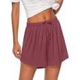 thumbnail image 3 of MOSHU 3 Pack Womens Pajamas Shorts Drawstring Pj Shorts for Women Casual Sleep Lounge Shorts with Pockets, 3 of 11