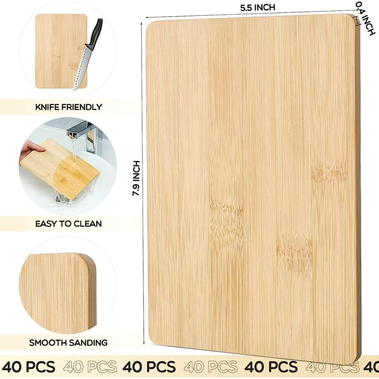 40 Pcs Bulk Plain Bamboo Cutting Board Bamboo Chopping Board Small