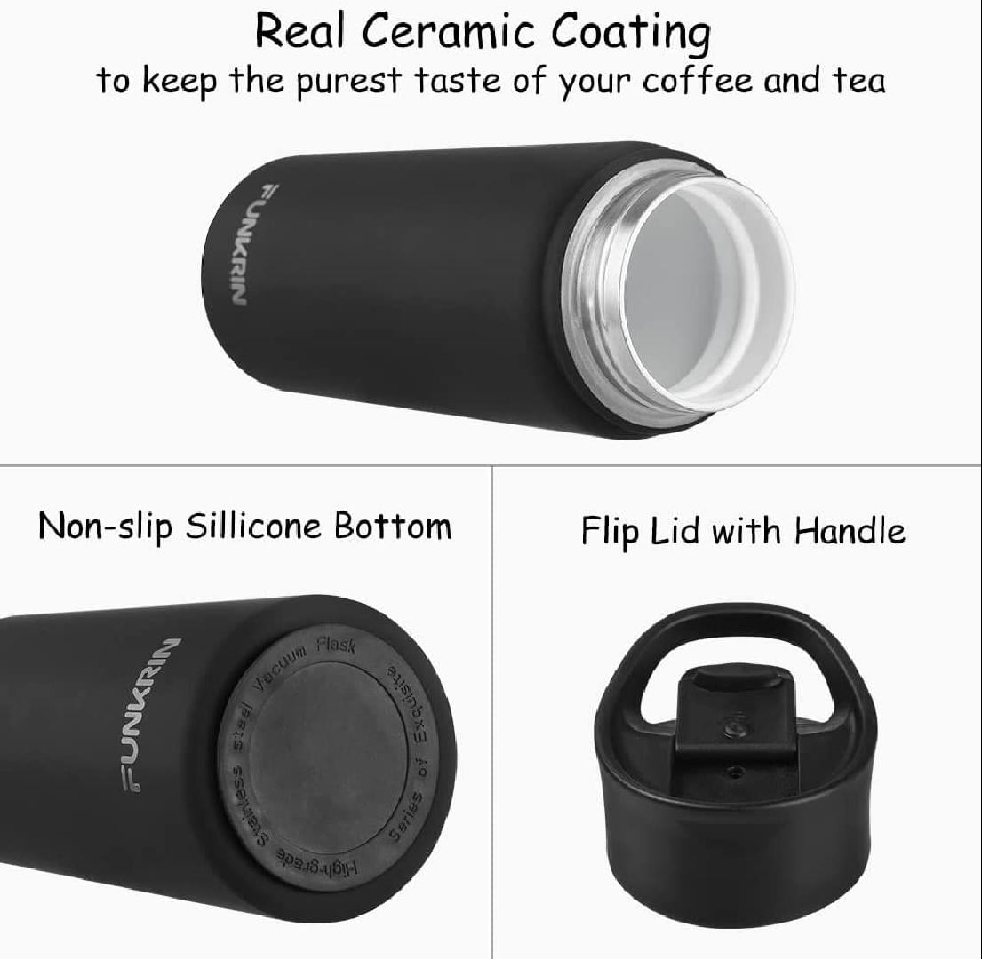ulwae Insulated Coffee Mug with Ceramic Coating, 18oz Travel Mug with  Leak-proof Lid, Vacuum Double-wall Tumbler, Stainless Steel Thermal Cup for  Tea, Hot Cocoa, Cold Beverage, Ice Drinks - Yahoo Shopping