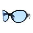 thumbnail image 2 of Oversized Dragonfly Large Round Butterfly Plastic Minimal Sunglasses Black - Blue, 2 of 4