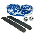 thumbnail image 4 of Blue - White Camouflage EVA Road Bike Handlebar Tape, Cycling Wraps w/ End Caps, 4 of 4