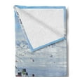 thumbnail image 2 of European Soft Flannel Fleece Throw Blanket, Snowy Greenland North Scandinavian Peaceful Frozen Winter Nordic Idyllic Image, Cozy Plush for Indoor and Outdoor Use, 70" x 90", Multicolor, by Ambesonne, 2 of 5