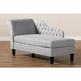thumbnail image 3 of Baxton Studio Florent Modern and Contemporary Grey Fabric Upholstered Black Finished Chaise Lounge, 3 of 11