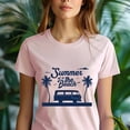 thumbnail image 5 of Summer at the Beach Van T-Shirt – Retro Palm Tree Graphic Tee, Forest Green, Size 2XL, 5 of 6