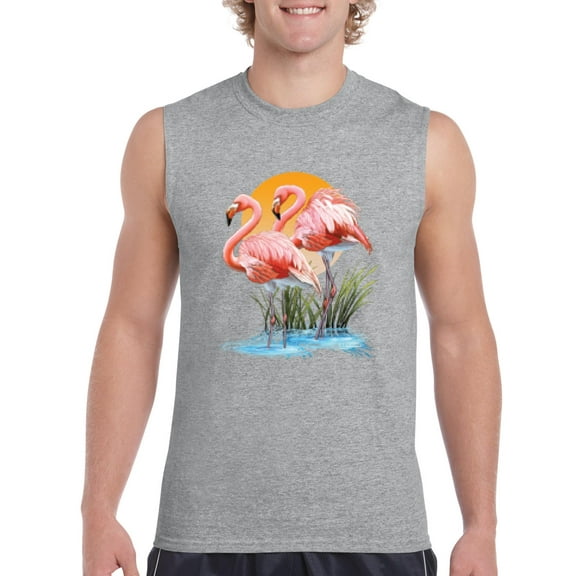 Normal is Boring - Men's Graphic T-Shirt Sleeveless, up to Men Size 3XL - Flamingo