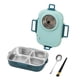 thumbnail image 2 of Fiambrera bento de acero inoxidable de 1400 ml para niños y adultos | Recipiente apilable de 4 compartimentos con tapa hermética | Incluye cuchara y palillos para la escuela, el trabajo o un picnic, 2 of 2
