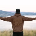 thumbnail image 2 of Zylarhe Mens Hooded Sweatshirt Male Hoodie Design Long Sleeve Sweatshirt with Partial Print Hooded Large Size Pocket Sweatshirt Top Coffee S, 2 of 6
