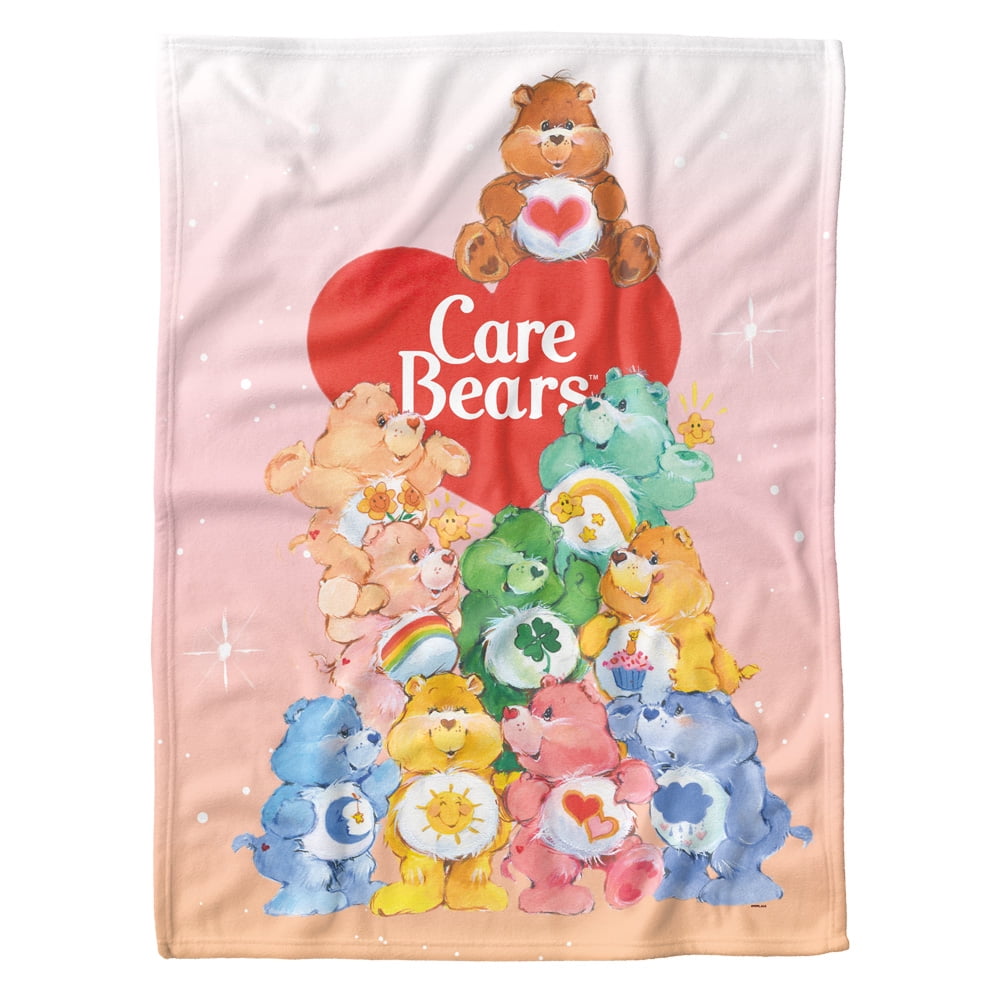 Care Bears Blanket, 30x40 Beary Big Pile Soft Fleece Baby Blanket for