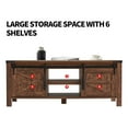 thumbnail image 5 of Open Box Farmhouse 48 Inch Coffee Table with Sliding Barn Doors, 5 of 8