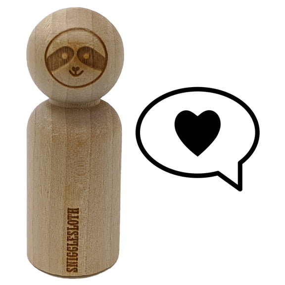 Heart Love in Text Callout Rubber Stamp for Scrapbooking Crafting Stamping - Small 3/4 Inch