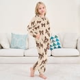 thumbnail image 6 of Fluffy Pajamas Set Fuzzy Winter Warm Pj Sets Pullover Tops and Long Pants Cute Brown Bow X-Small, 6 of 8