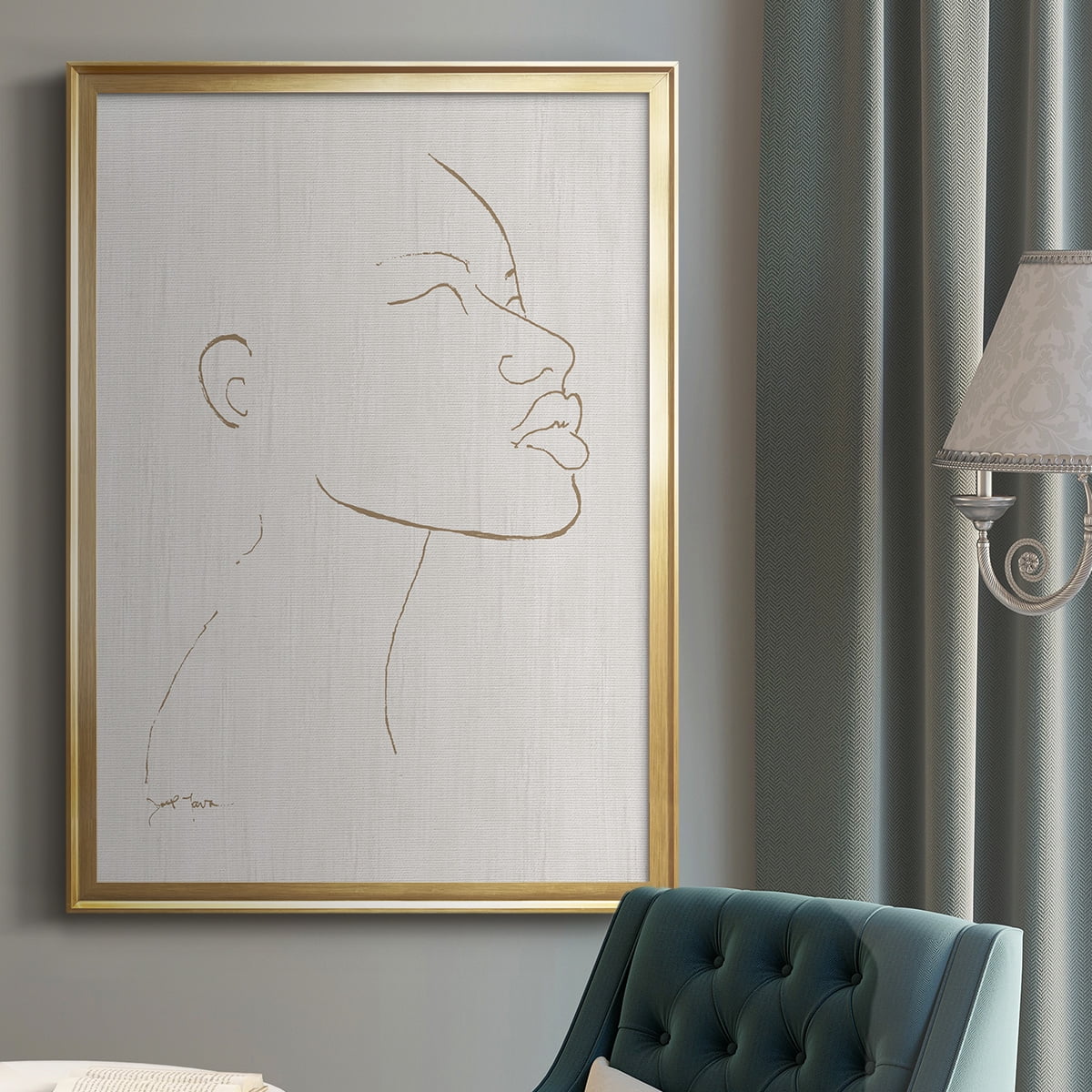 Portrait Sketch I Premium Framed Print - Ready to Hang