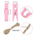 thumbnail image 2 of Foto Clips 35x7x10mm Abrazadera Soporte con 32.8 Pies Cuerda para Colgar Imagen Papel Rosa 1 Juego, 2 of 6