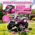 thumbnail image 6 of 24V Kids Ride On ATV Toy, Electric 4 Wheeler Ride on Car for Toddlers Ages 2-4, Dual 55W Motors, 3.11 MPH Max Speed, Bluetooth Music, LED Lights, Spring Suspension, Storage Racks, Pink, 6 of 8
