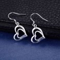 thumbnail image 1 of Pendientes nuevos de Plata de Ley 925 originales con corazones para mujer, exquisitos accesorios de joyería para novia, regalo de moda para boda, 1 of 2