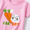 thumbnail image 3 of Rimyaw Toddler Girls Bunny Pajamas Set, 2-Piece Cotton Blend Sleepwear, Cute Rabbit Short Sleeve Top and Shorts, Pink PJs, Sizes 2T, 3 of 6