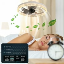 Ludlz 20" Smart Ceiling Fan with Light - Dimmable LED (3000K-6500K), 6-Speed Remote Control, Ultra Low Profile Flush Mount Fandelier for Bedroom, Kitchen, Living Room