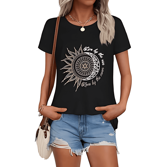 Live By The Sun Love By The Moon Hippie Life Tshirt Gifts T-Shirt
