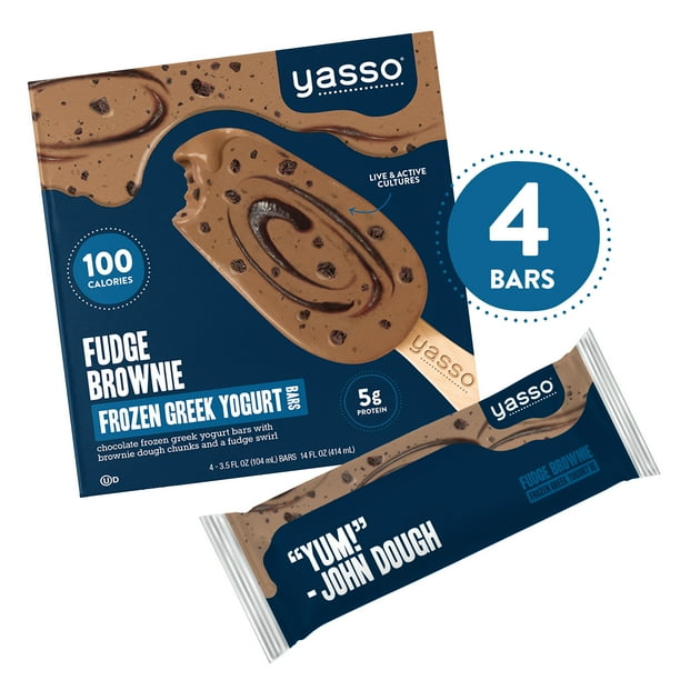 Yasso Fudge Brownie Greek Yogurt Bars, 3.5 fl oz, 4 count