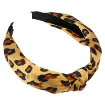 Unique Bargains 1 Pcs Leopard Pattern Knotted Headbands Women Hairband Hair Hoop Brown