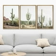 thumbnail image 2 of IDEA4WALL Framed Canvas Print Wall Art Set of 3 Desert Landscape Art, Southwest Cactus Prints, Botanical Floral Wall Decor, Nature Wilderness Modern Artwork for Bedroom - Natural 16"x24"x3, 2 of 5