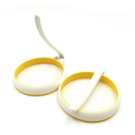 2 Pcs Silicone Egg Rings Round - Non Stick Fried Egg Mold - Pancakes Maker Molds - Breakfast Egg Sandwich Cooker Maker - with