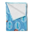 thumbnail image 2 of Cartoon Activity Soft Flannel Fleece Blanket, Letters of the Alphabet in Bubbles Under the Sea Educational Illustration, Cozy Plush for Indoor and Outdoor Use, 50" x 70", Multicolor, by Ambesonne, 2 of 5