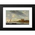 thumbnail image 2 of Jacob Salomonsz. van Ruysdael 24x17 Black Modern Framed Museum Art Print Titled - Castle on a River (1644), 2 of 5