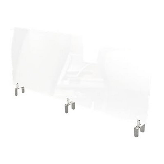 Ghent Extra Privacy Pince Attachée - Rallonge d'Écran de Partition - Rectangulaire - 42.13 Po x 30 Po - Clair, Matériel Argenté