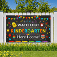 thumbnail image 5 of Colorful Chalkboard Style Backdrop Banner with School Elements for Kindergarten Celebration Party Supplies Photography Props Decorations Kids Back - to - School Event First Day of Kindergarten Decor, 5 of 8