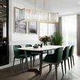 thumbnail image 4 of FETCOI 4-Lights Chandelier Rectangular Ceiling Light k9 Crystal Pendant Light Height Adjustable (Gold), 4 of 6