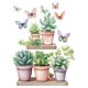 thumbnail image 3 of Adhesivo de pared con plantas suculentas en maceta con mariposas, 30 x 40 cm, 3 of 4
