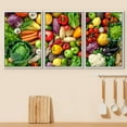 thumbnail image 2 of wall26 - 3 Piece Framed Canvas Wall Art - Assortment of Fresh Fruits and Vegetables - Modern Home Art Stretched and Framed Ready to Hang - 16"x24"x3 WHITE, 2 of 5