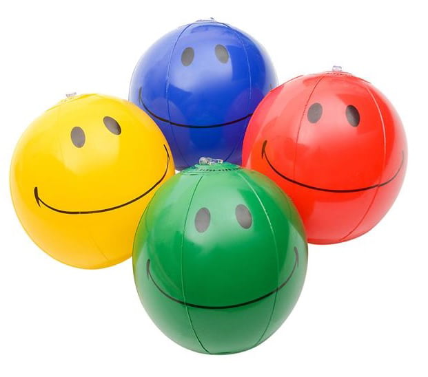 12 NEW MINI SMILE FACE BEACH BALLS 7" INFLATABLE POOL BEACHBALL PARTY FAVORS 