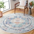 thumbnail image 2 of SAFAVIEH Cabana Dima Medallion Indoor/Outdoor Area Rug, Navy/Aqua/Ivory, 6'7" x 6'7" Round, 2 of 11