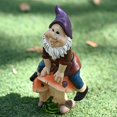 thumbnail image 3 of 13.3 navy blue Jardín al aire libre Gnomo decoración de jardín con divertido humor divertido jardín gnomo resina estatua de jardín para el hogar jardín al aire libre niños niñas, 3 of 4