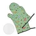 thumbnail image 2 of LAKIMCT Dinosaurs Volcanic Pattern Oven Mitts and Pot Holders Sets Non-Slip Potholders Heat Resistant Oven Gloves for Kitchen Baking Cooking BBQ, 4-Piece Set, 2 of 9