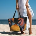 thumbnail image 6 of Daiia Abstract Pattern Penguin Beach Travel Bag - Water-Resistant Beach Bag, Lightweight Tote with 7 Pockets for Women and Men - Gym,Pool,Camping,Reusable Grocery Bag, 6 of 7