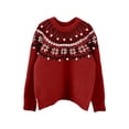 thumbnail image 5 of Zhanying Christmas Chandail de Noël en Molleton Doublé Rouge Chandail de Fête Laid pour Femme Col Rond Rouge Sweater, 5 of 5