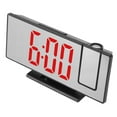 thumbnail image 3 of Reloj despertador digital con proyección, carga USB, atenuación automática, pantalla LED de espejo, reloj electrónico para dormitorio, carcasa negra, luz roja., 3 of 14
