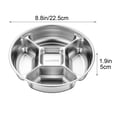 thumbnail image 3 of Divided Serving Tray Stainless Steel 5-Compartment Round Platter Food Prep Snack Condiment Kitchen Dinners, 3 of 9
