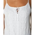thumbnail image 2 of Ultra Flirt Juniors' Lace-Trim Smocked-Bottom Tank Top - White XS, 2 of 4