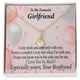 thumbnail image 2 of To My Girlfriend  Girlfriend The Only One For Me Alluring Ribbon Necklace Message Card, 2 of 20