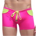 thumbnail image 2 of Men's Low Waist Solid Color Striped Drawstring Hot Spring Quick Dry Swimming Briefs, 2 of 3