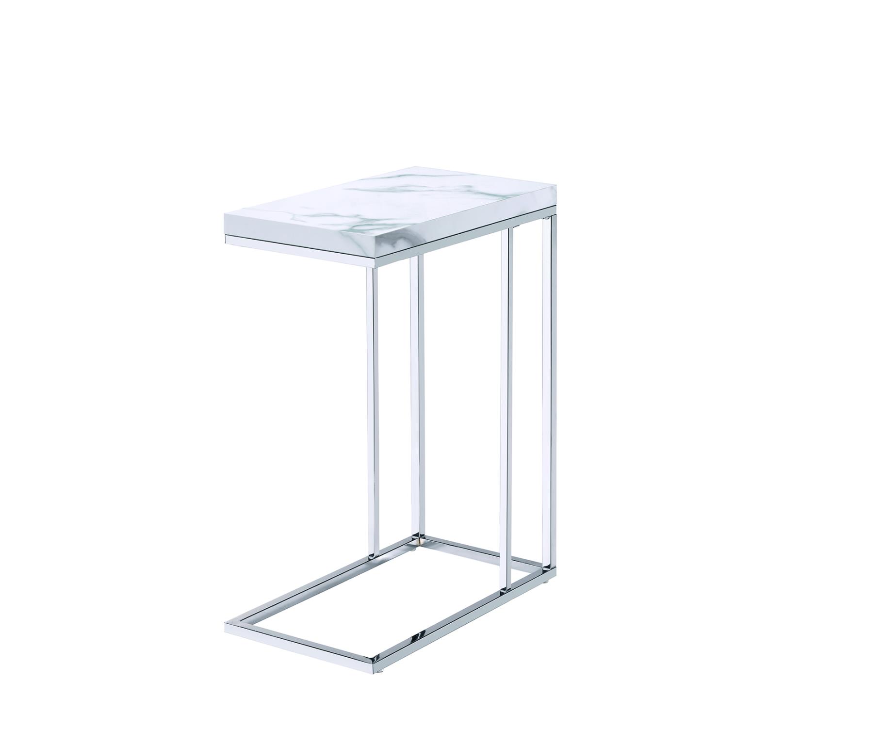 Amelia Chair Side End Table, White