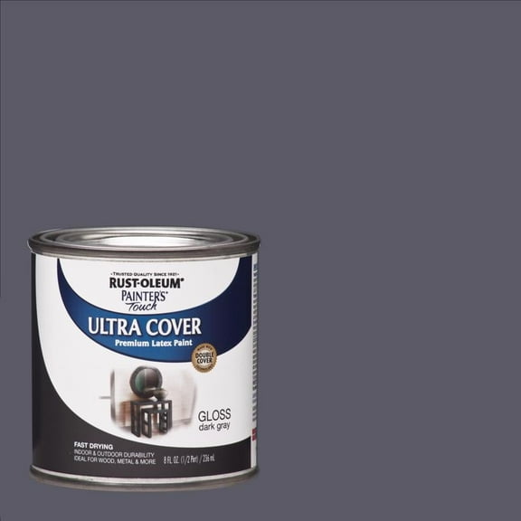 1/2 pt Rust-Oleum Brands 1986730 Dark Gray Ultra Cover 2X Premium Latex Paint