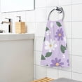 thumbnail image 5 of Purple and White Daisy Pattern Bath Towel 100% Cotton Soft Thick High Absorbency Hand Face Towel Single Pack 16x28in, 5 of 7